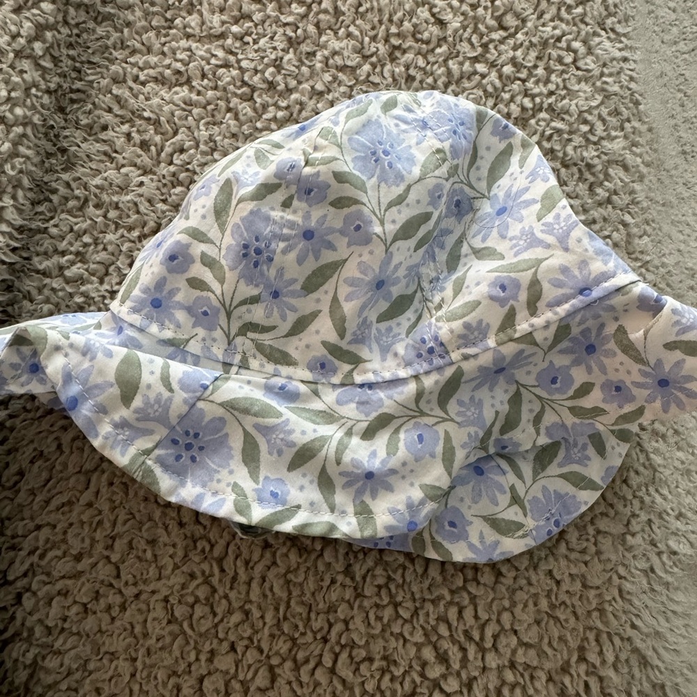 Floral Blue and Green Sun Hat